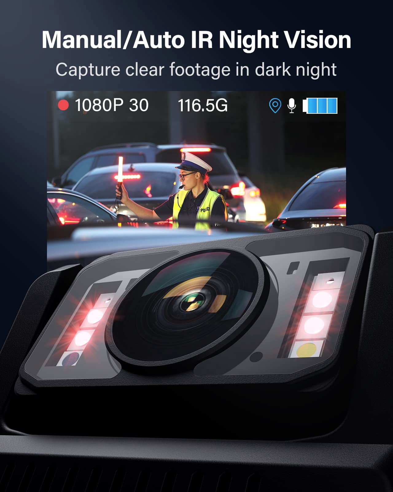 BOBLOV M7 128GB GPS Body Worn Camera, 180 Degrees Rotatable Lens, 4000 mAh 15Hours Recording Body Mounted Cameras, New Released with USB-C Port, Quick Charging with 4-5 Hours