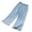 Light Blue, variant on lnmuld Girls Thin Soft Denim Cherry Embroidered Flare Cropped Pants All Elastic High Waist Trim Hem Summer Casual Bottoms Size:7-8 Years