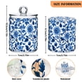 thumbnail image 5 of Yayeee 4 Pack Qtip Holder Bathroom Cotton Swab Canister with Lid Clear Dispenser Set, Blue Floral Pattern, 5 of 6