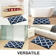 thumbnail image 7 of Buganda Microfiber Bathroom Rugs and Mats, Extra Soft and Absorbent Shaggy Bath Mats, Non-Slip Moroccan Trellis Bath Carpets, 24" x 36", Navy Blue, 7 of 7