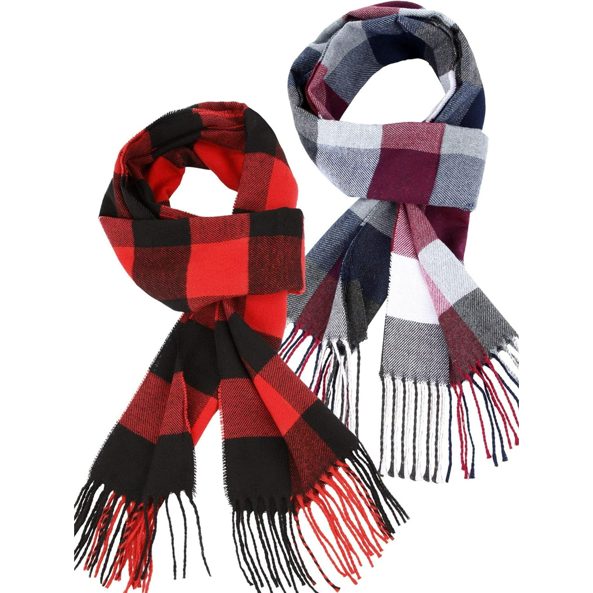 Red plaid scarf womens discount