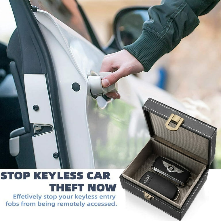 Keyless Go protection car key box, car key protection keyless radio key  shielding RFID car key safe case radiation protection key box (black)