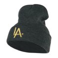 thumbnail image 2 of LA Embroidered Long Beanie - Grey OSFM, 2 of 5