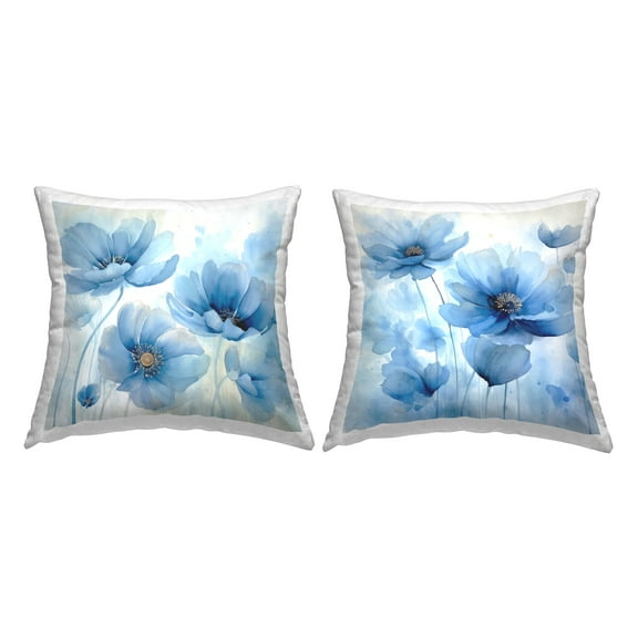 Stupell Industries Fading Blue Flower Petals Decorative Printed Throw Pillow Design by Irena Orlov.