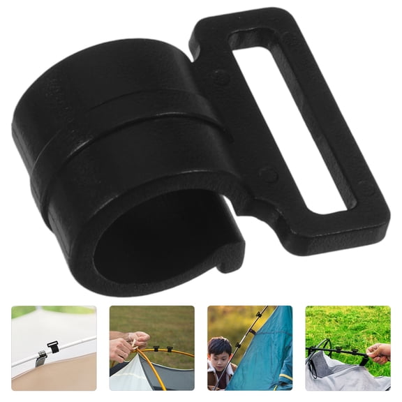 ULTNICE Lightweight Black Plastic Camping Tent Hooks for Hanging 10Pcs
