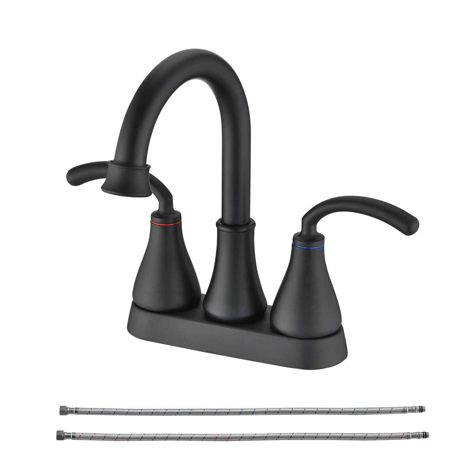 Proox 2 Holes Centerest Bathroom Faucet Swivel Spout w/ Drain Assembly