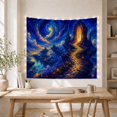 thumbnail image 5 of Lighthouse Coastal Night Tapestry Wall Hanging, 5 of 7