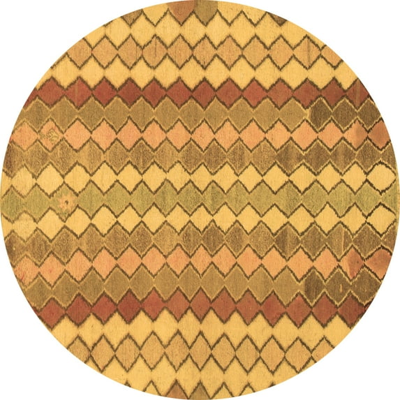 Ahgly Company Indoor Round Southwestern Brown Country Area Rugs, 6' Round