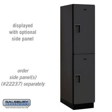 Salsbury Industries  18 in. Wide Double Tier Designer Wood Locker, Black - 1 x 6 ft.x 24 in.