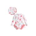 thumbnail image 1 of SUNSIOM Toddler Baby Girl Rash Guard Swimsuit Long Sleeve Bathing Suit Beach Bathing Suits with Sun Hat, 1 of 9