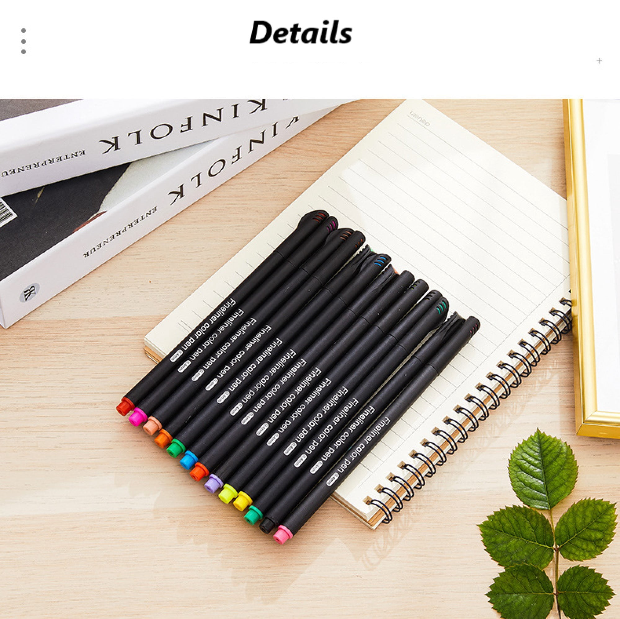 Tivamiko Journal Planner Colored Pens Set with 100 Colors Fineliner Pens and 6 Reusable Stencils for Journal, Planner, Note, and Calendar Coloring