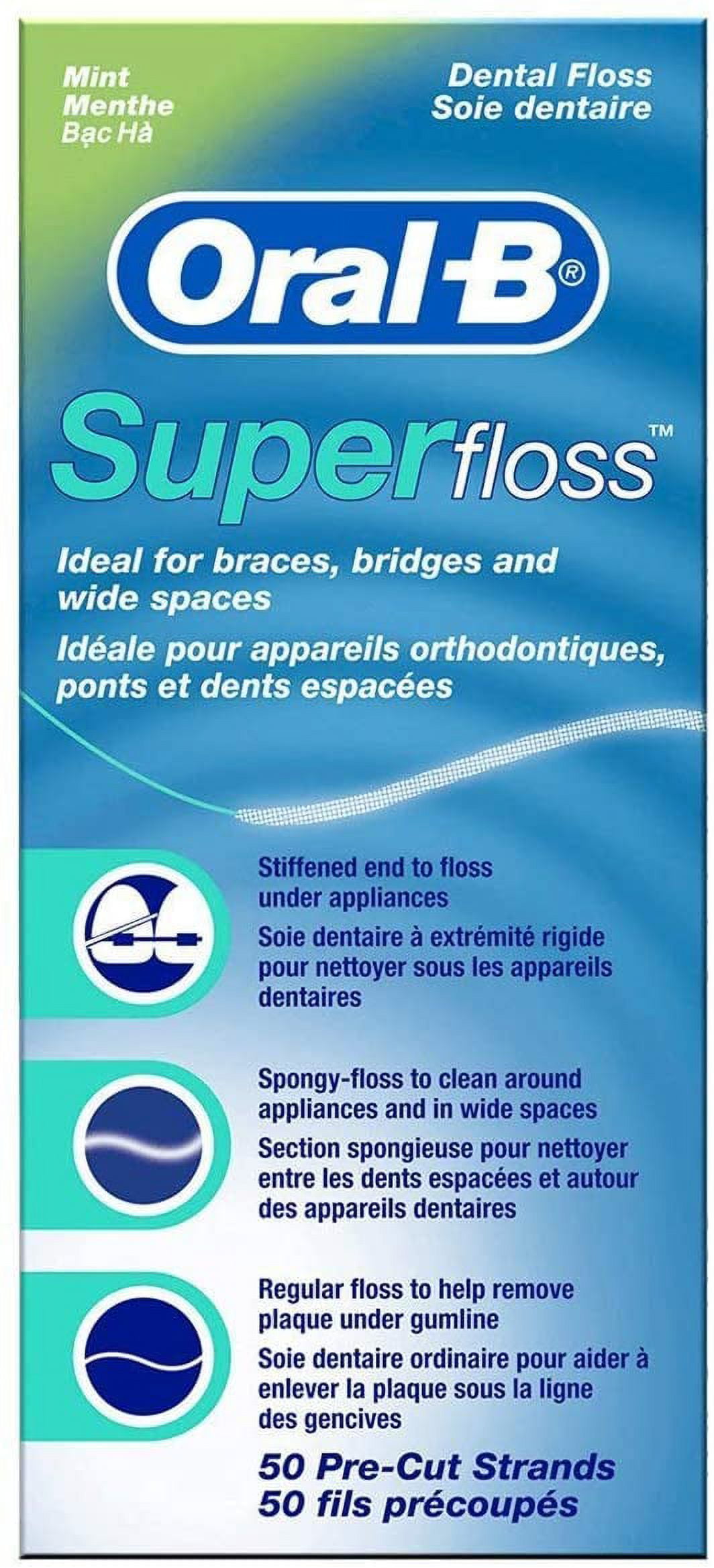 Oral-B Super Floss Mint 50 Pieces Pre-Cut (Pack of 6)