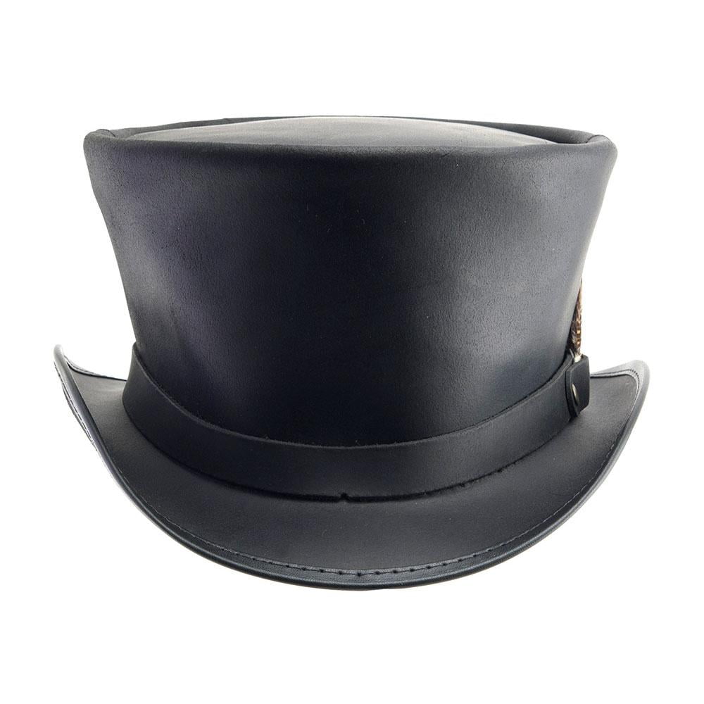 New American Hat Makers CoachmanLt Band Leather Top Hat