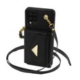 thumbnail image 3 of Nalacover Case for Samsung Galaxy A12 5G, Crossbody Wallet Case with Card Slots Holder, PU Leather Lanyard Shoulder Strap Purse Cover with Kickstand Shockproof Case, Black, 3 of 8
