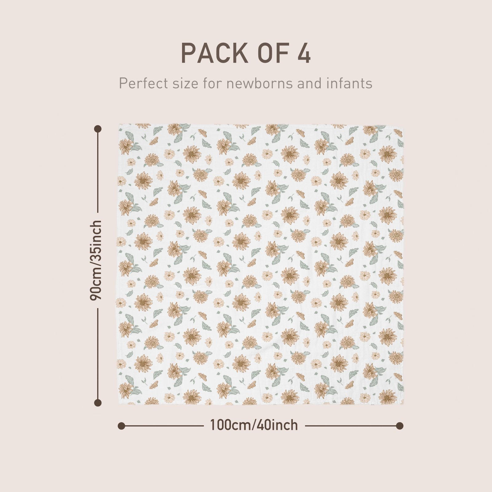 Gllquen Baby 4-Pack Muslin Swaddle Blankets photo 4