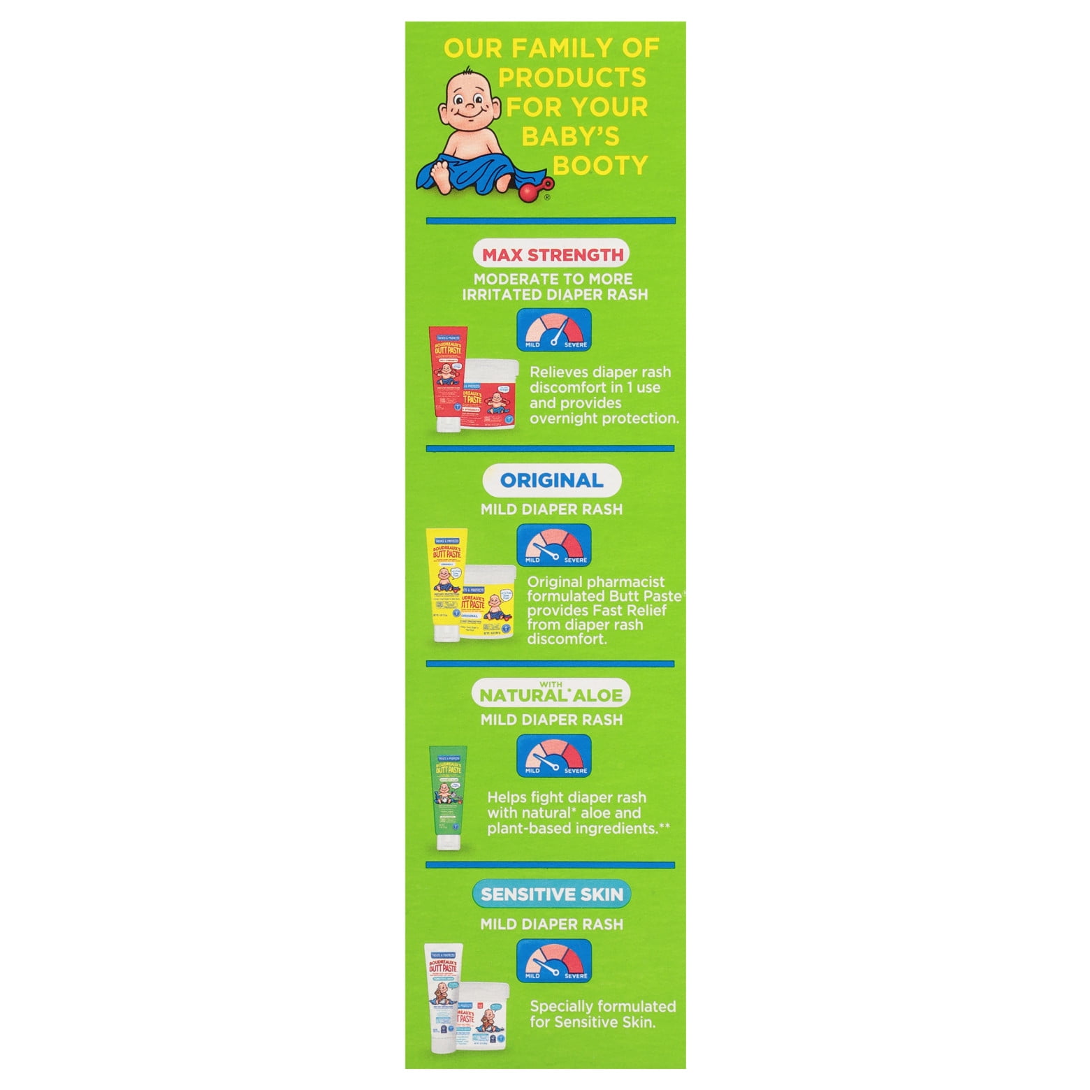 Boudreaux's Butt Paste Diaper Rash Cream With Natural* Aloe, Ointment for Baby, 4 oz