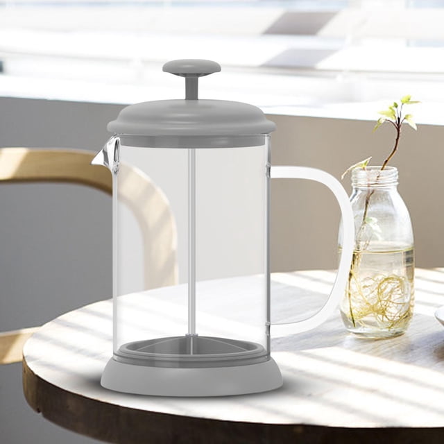 Tetera de vidrio para café, filtro de acero inoxidable 304, gran capacidad de 800 ml, sin café molido, tetera de alta calidad para viaje en la cocina Gris Macarena Hervidor de café
