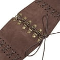 thumbnail image 4 of Womens Vintage Wide Corset Belt Elastic Waist Lace-up Tied Waspie for Dress Halloween Costume Leather Waist Cincher, 4 of 4