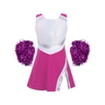 thumbnail image 3 of YEAHDOR Girls Cheerleading Outfit Shiny Sequins Dress with Shorts Pompoms Set for Halloween Dress Up Party, 3 of 7
