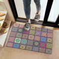 thumbnail image 2 of Bohemian Retro Floral Non-Slip Entryway Door Mat,Boho Indoor Decor Durable Low Plush Door Mat,Washable Welcome Rug for Patio Hallway Home Decor 16x24 Inches, 2 of 7