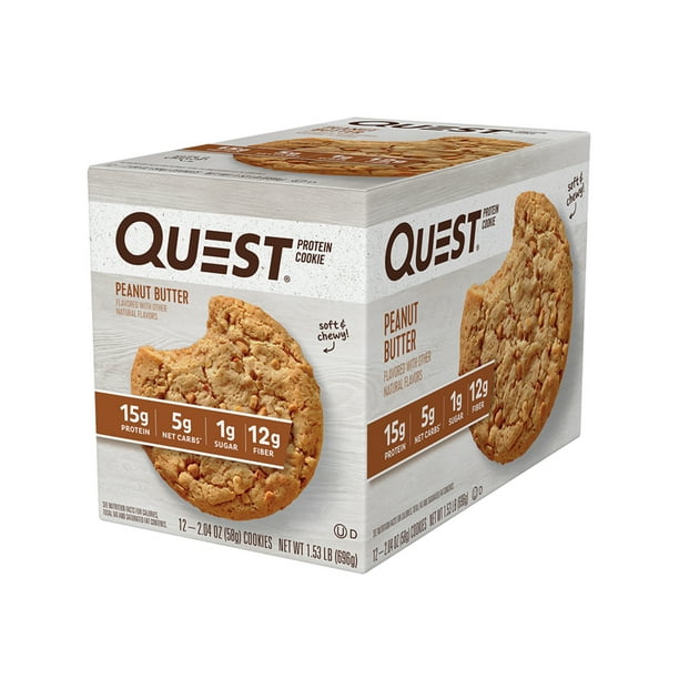 Quest Nutrition Peanut Butter Protein Cookie, High Protein, Low Carb