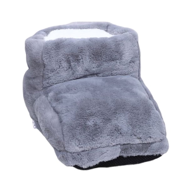 Qarigey Calentador de pies eléctrico para invierno, reemplazo desmontable lavable, colorido antideslizante, almohadilla calefactora Cuidado de los pies Gris