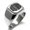 Silver, variant on Stainless Steel Letter B Initial 3D Cube Box Monogram Engraved Engraved Square Flat Top Biker Style Polished Signet Ring