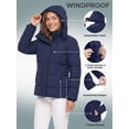 thumbnail image 5 of Wantdo Women's Recycled Winter Coats Waterproof Winter Jacket Hooded Fleece Jacket Outerwear Coat Navy XL, 5 of 10