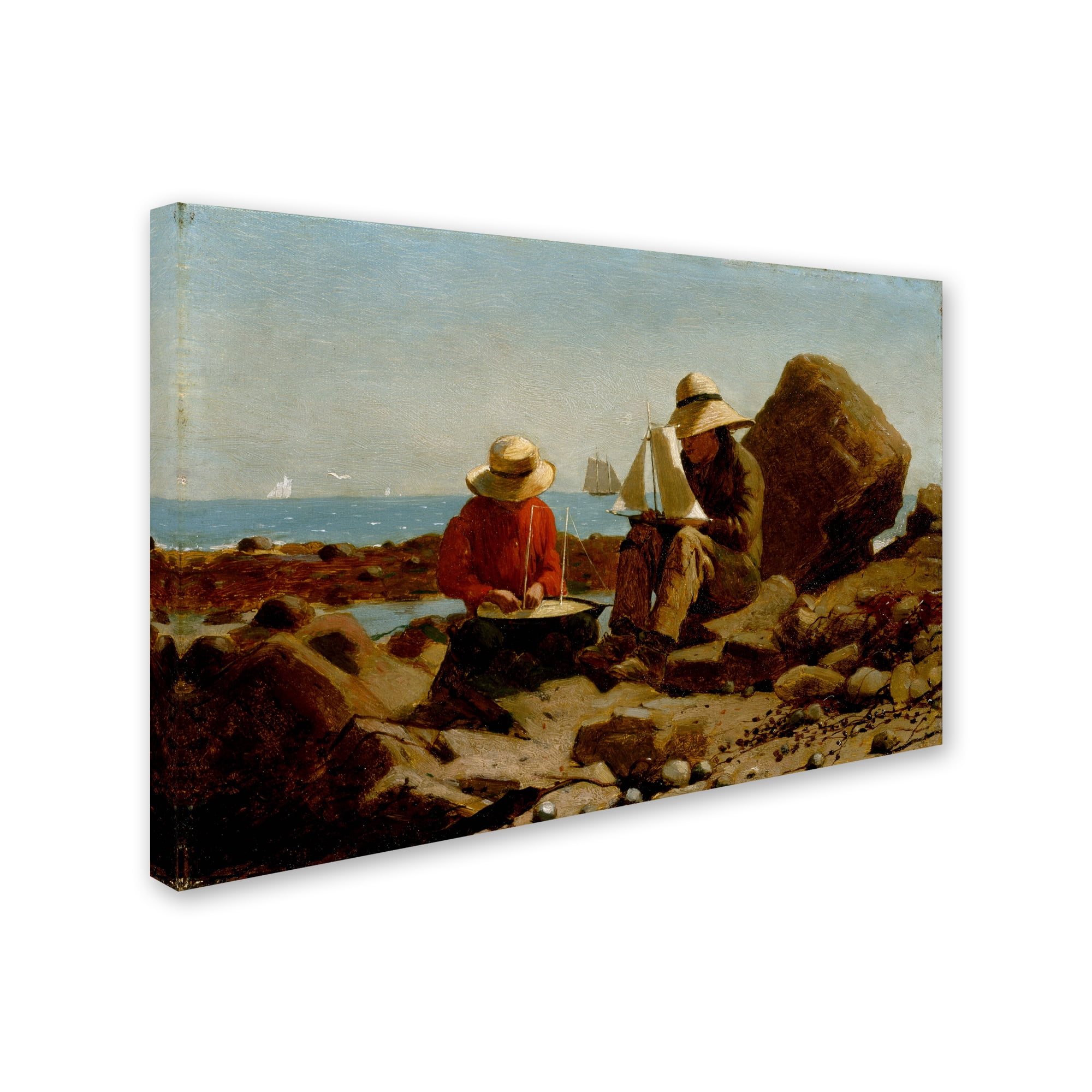 Trademark Fine Art 'The Boat Builders' Canvas Art by Homer