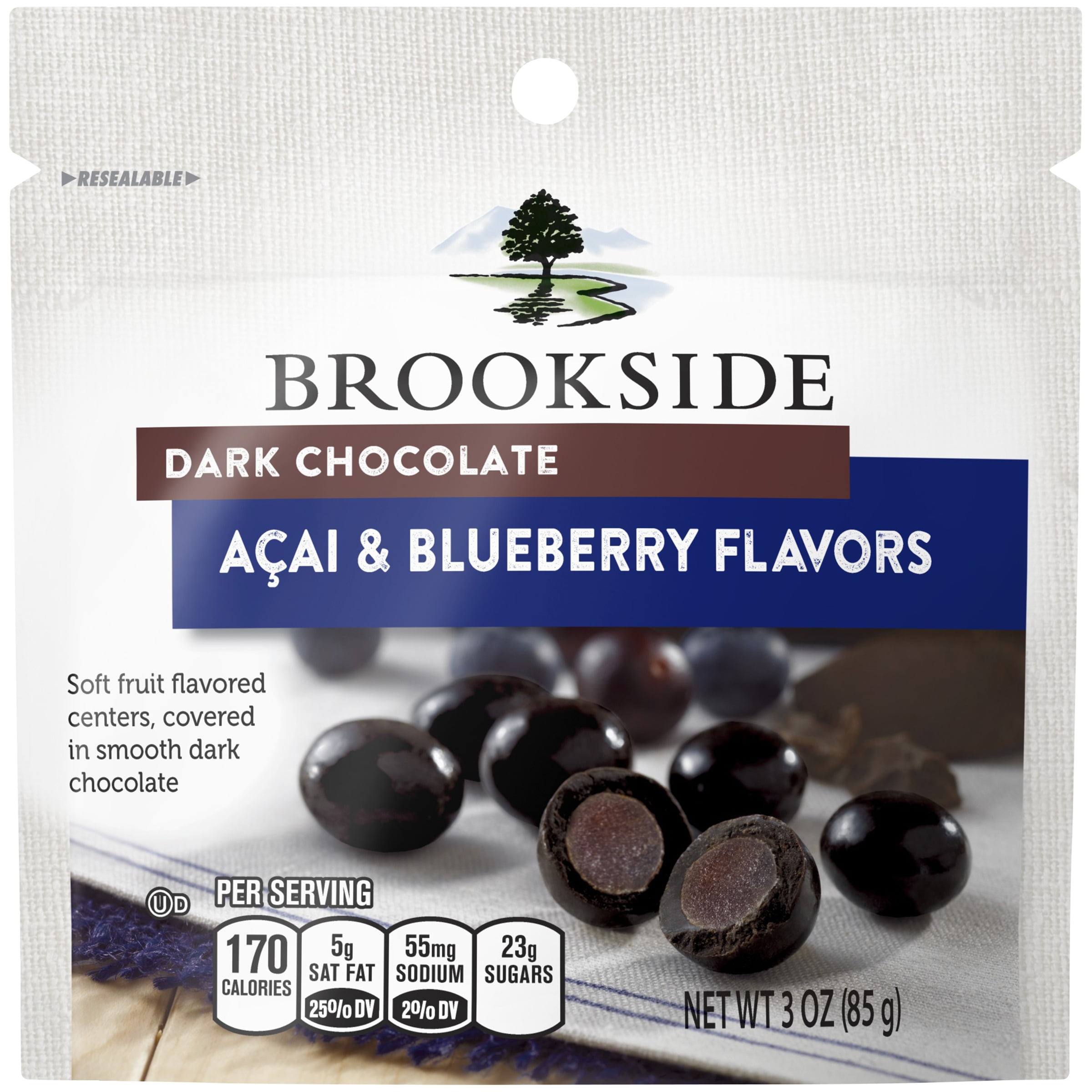BROOKSIDE Dark Chocolate Acai and Blueberry Flavors, 3 oz by The Hershey Company