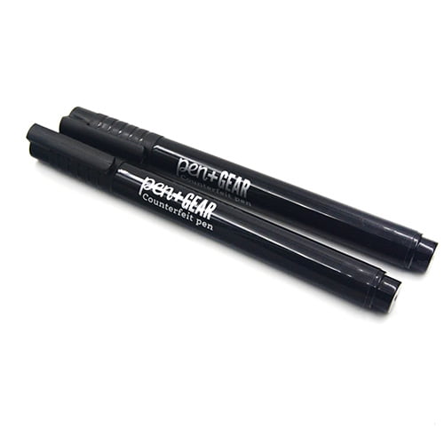 (2 pack) Pen + Gear Counterfeit Money Checker & Pen Marker Money Tester Pen Black, 2 Count