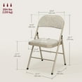 thumbnail image 3 of HOMCOM Metal Folding Chairs with Linen Cushion Foldable Chairs Beige, 3 of 10
