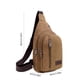 thumbnail image 3 of Riñonera de lona gruesa para hombre | 3 bolsillos con cremallera y correa ajustable | Bandolera para exteriores en caqui, marrón y verde | Bolsa de viaje transpirable de 3x3 pulgadas, 3 of 7