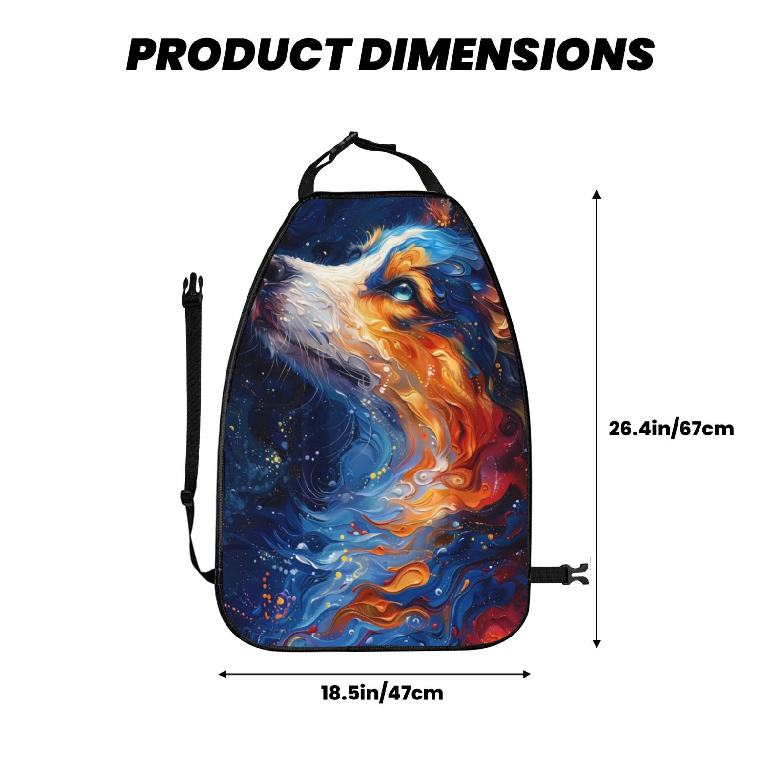 Kdxio Galactic Dog Swirls Art Print 2 Pack Car Kick Mat Seat Cover Back Protector Mat with Pockets for Organizer Backseat Protector and Storage Anti Kick Pad for Vehicles