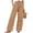 Yellow, variant on Fmbrln Linen Pants for Women with Pockets, Drawstring Elastic Waist Knee Pleated Straight Wide Leg Pants Summer Casual Loose Solid Beach Vacation Pants