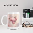 thumbnail image 4 of Valentines Hot Drinks Coffee Mug Gift Flower Love Heart Vintage Romantic Pink And White Ceramic Unspillable Reusable Insulated School Family Pantry Office Mug Anniversary Decorative 11 Ounce, 4 of 6
