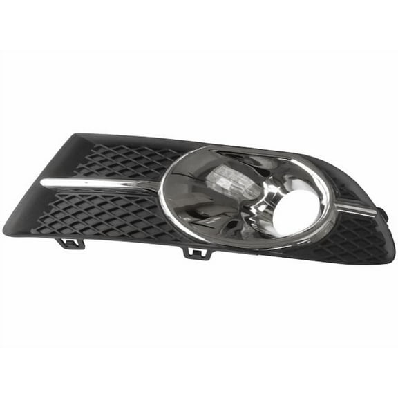 Left Driver Side Fog Light Bezel - Black with Chrome Molding - Compatible with 2012 - 2017 Buick Verano 2013 2014 2015 2016