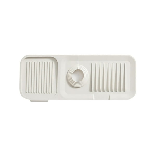 NKBBCU - Escurridor de platos (2023), protector contra salpicaduras para grifo de cocina, tapete de silicona para desagüe de grifo, tapete de drenaje para fregadero, tapete de secado de goma gris