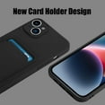 thumbnail image 2 of TPU Wallet iPhone 14 Case, Card Holder Camera Protection Cover + Screen Protector, Push-able Card Slot Case Compatible with iPhone 14 Phone Case Girls Women -Black, 2 of 12