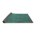 thumbnail image 2 of Ahgly Company Indoor Rectangle Abstract Turquoise Blue Contemporary Area Rugs, 2' x 5', 2 of 4
