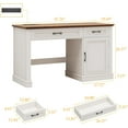 thumbnail image 2 of Vabches 47" Executive Desk with Charging Station and Storage, Farmhouse Wood Computer Desk with 2 Drawers & 1 Cabinet for Home Office, 2 of 7