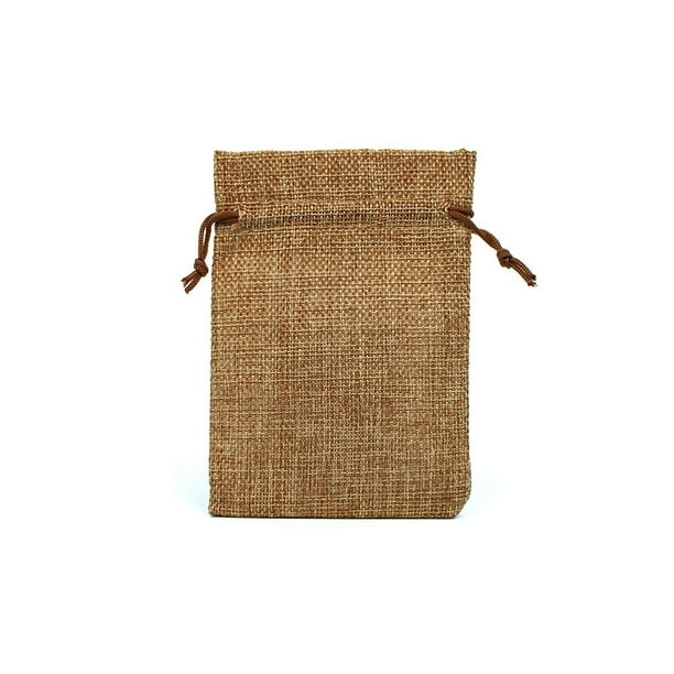 50 Uds. Bolsas de anillos de joyería con cordón de tela de saco bolsas de embalaje de arpillera almacenamiento de boda Natural cumpleaños Ropa, zapatos y accesorios Miscelánea Café Medio Sonducket AP015840-02