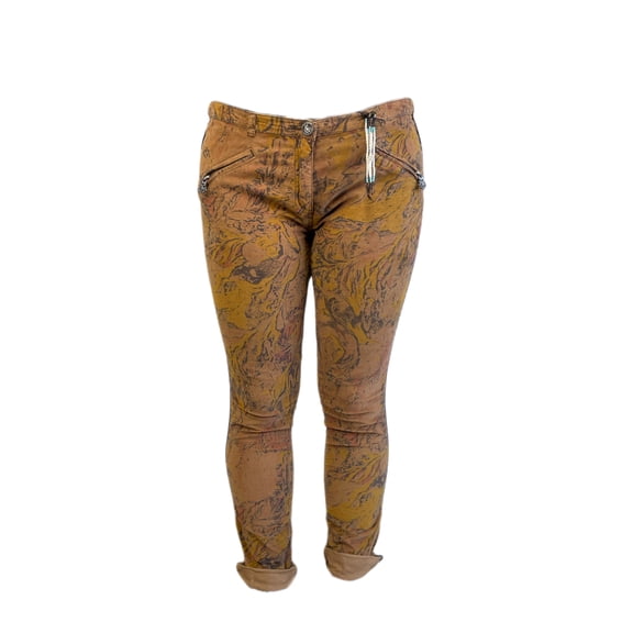 Maison Scotch Women's Low Rise All Over Print Skinny Pants, Brown, 30/32