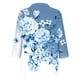 thumbnail image 5 of Camiseta de Solapa de Cuello en V de la Manga Superior de 3/4 de las Mujeres, Uso Diario Cómodo Casual, 5 of 5