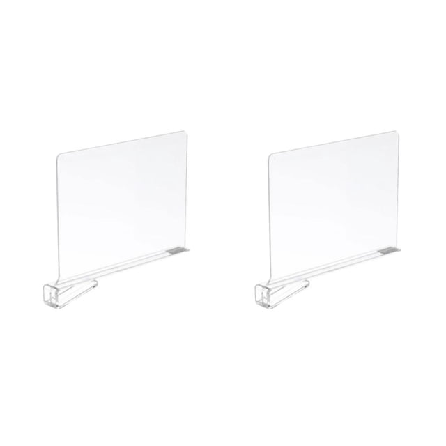 Guardoinrt 2x Transparent Color Well-structured Shelf Dividers Organize Cabinets With Ease Strong Structure Transparent Color 2Set