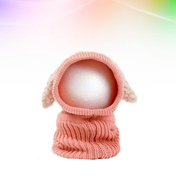 FRCOLOR  Baby Caps Kids Hood Hat Scarf Gloves Bonnet Toddler Child Pink