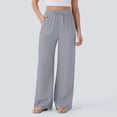 thumbnail image 2 of Yungyresw Womens Wide Leg Palazzo Pants Solid Drawstring Lightweight Baggy Pants Casual Comfort Flowy Women Pants With Pocket Gray M, 2 of 6
