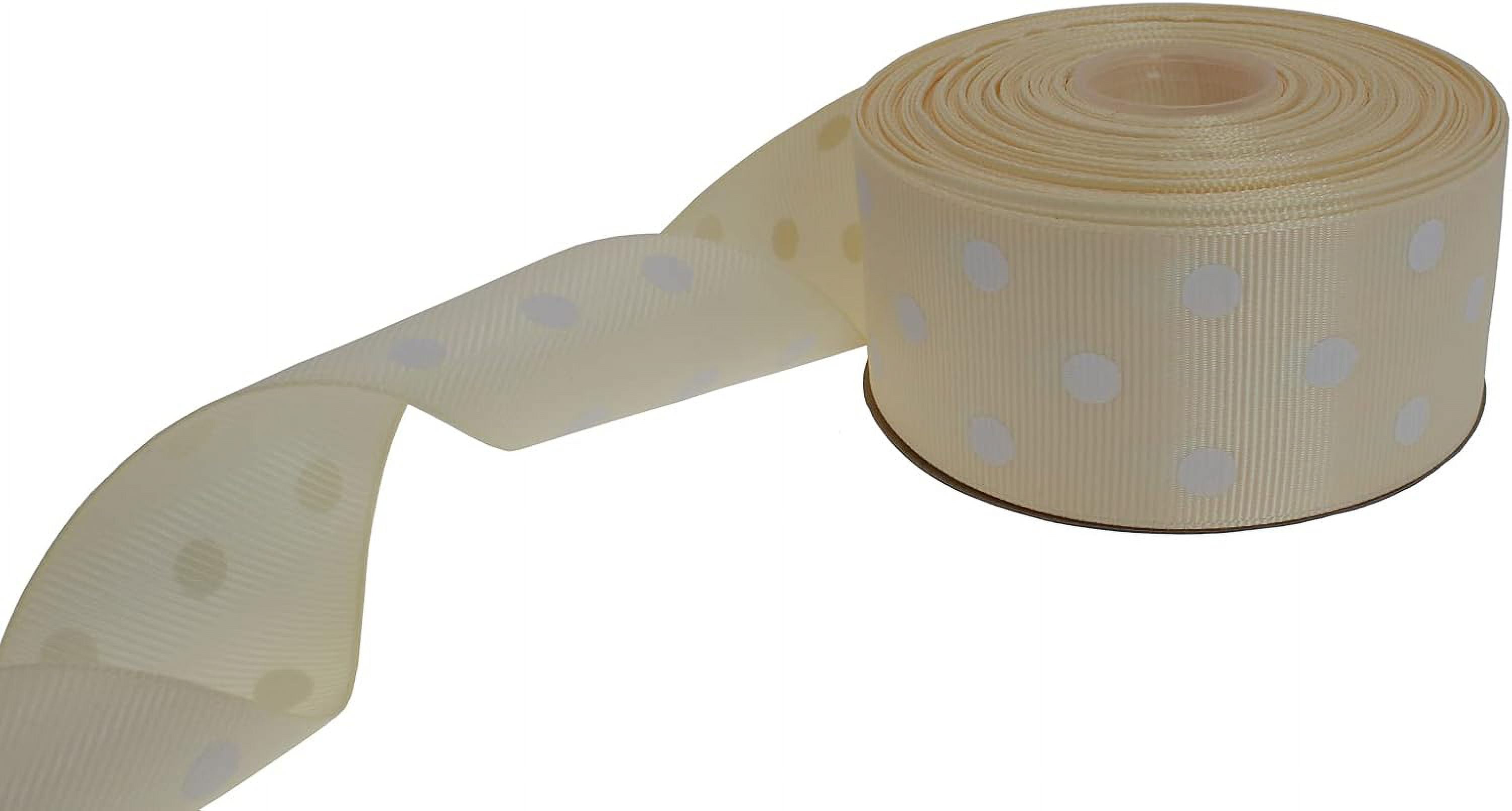 NANAHuang Polka Dot Grosgrain Ribbon 25 Yard Each Roll Polyester (3/8", Royal Blue)