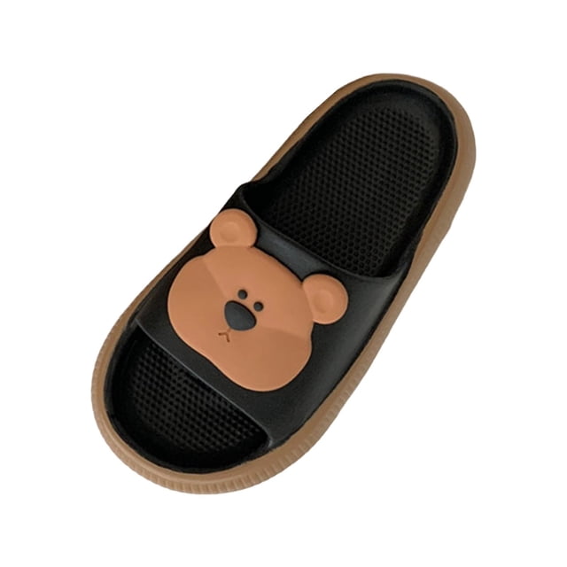Dibujos Animados De Zapatillas De Oso Sandalias De Casa Con Punta Abierta Para Vacaciones En La Playa Hogar Negro 38 A 39 Sunnimix Zapatillas de estar por casa