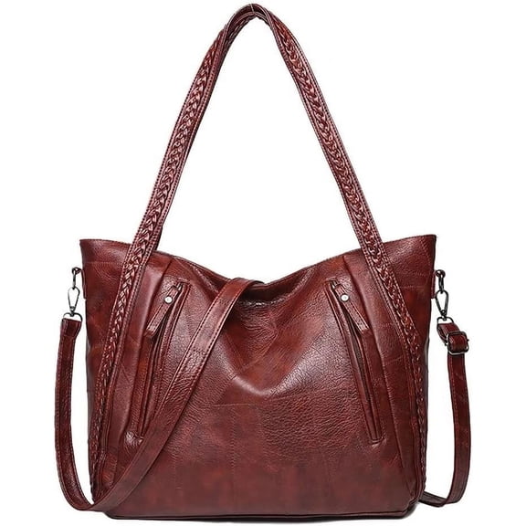 CoCoMangos Top Handle Tote Bag for Women Large Capacity Shoulder Bag Leather Crossbody Bag Retro Handbag Purse